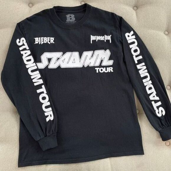 Justin Bieber Purpose Stadium Tour 2 Side LS Concert T-Shirt S - Picture 2 of 7